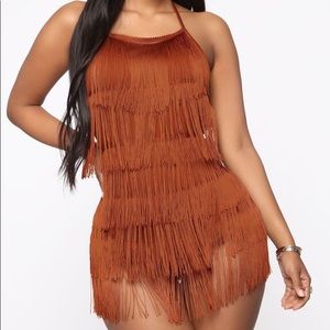 Party Crasher Romper in Rust Orange